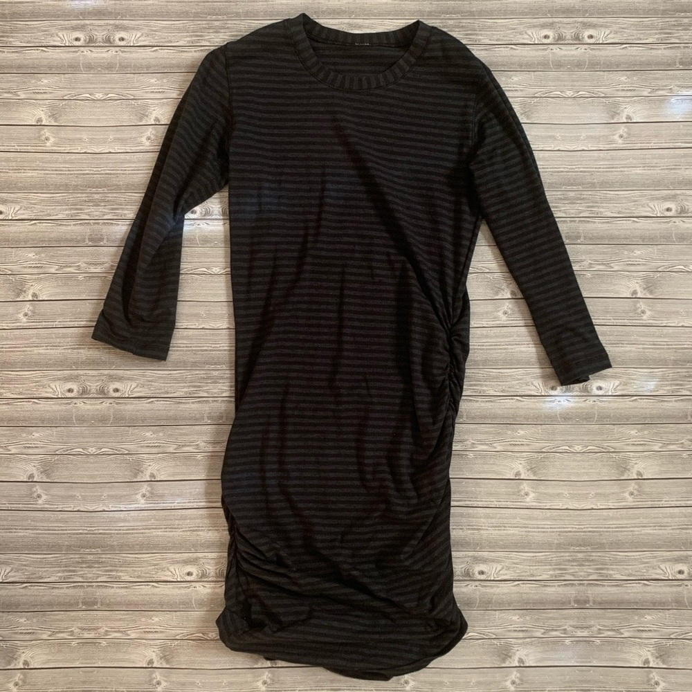 Lululemon black striped Anytime Dress